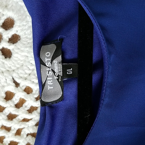 Cobalt Blue Flutter Sleeve Top - Picture 3 of 6